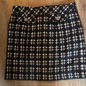 Trina Turk Black and Cream Checkered Mini Skirt-size6/8 like new